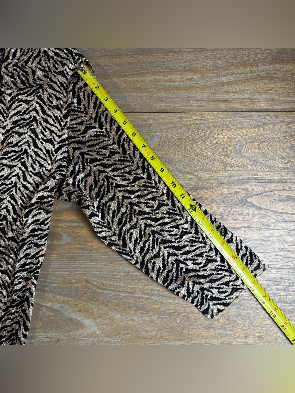 Chico's Metallic Black and Gold Animal Print Top - Picture 8 of 8